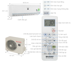 Máy lạnh Sharp Inverter 1 HP AH-XP10BSW 2024
