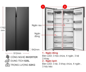 Tủ lạnh Hitachi Inverter 525 lít HRSN9552DDXVN 2024