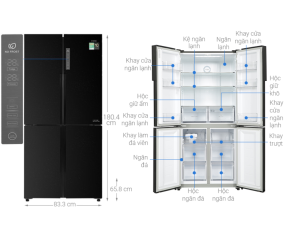 Tủ lạnh Aqua Inverter 456 lít Multi Door AQR-M525XA(FB)