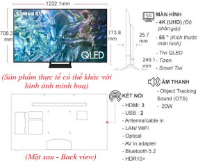 Smart Tivi QLED Samsung 4K 55 Inch QA55Q60D 2024