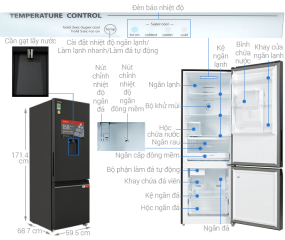 Tủ lạnh Toshiba Inverter 321 lít GR-RB405WEA-PMV(06)-MG 2023