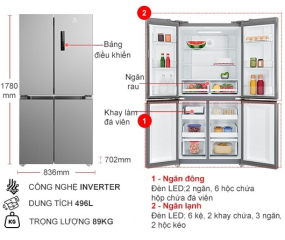 Tủ Lạnh Electrolux Inverter 496 Lít EQE4900A-A 2024