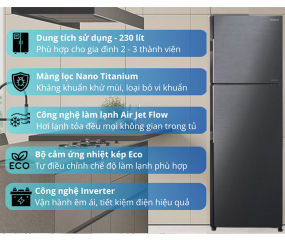 Tủ lạnh Hitachi Inverter 230 lít R-H230PGV7(BBK)