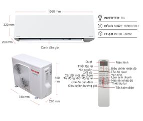 Máy lạnh Toshiba Inverter 2 Hp RAS-H18E2KCVG-V