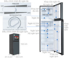 Tủ lạnh Toshiba Inverter 253 lít GR-RT329WE-PMV(52) 2023