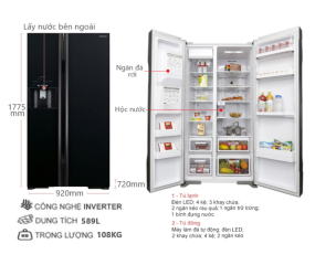 Tủ lạnh Hitachi Inverter 589 lít R-S700GPGV2 (GBK)