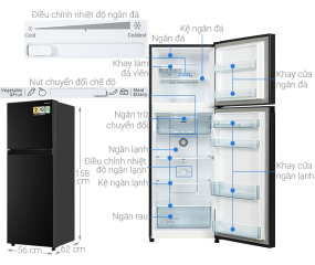 Tủ lạnh Hitachi Inverter 240 lít HRTN5255MFUVN 2024