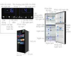 Tủ lạnh Beko Inverter 340 lít RDNT371E50VZHFSGB 2023