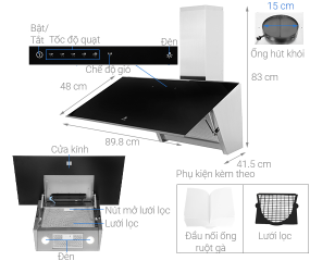 Máy hút mùi kính vát Electrolux KFVB19K