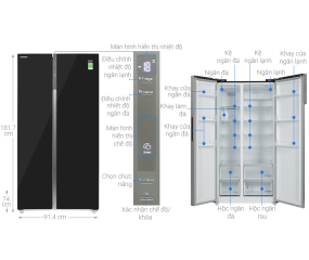 Tủ lạnh Beko Inverter 622 lít Side By Side GNO62251GBVN