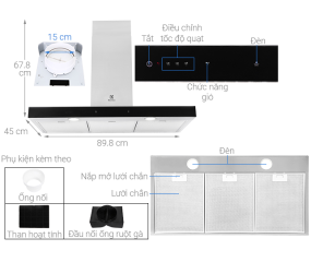 Máy hút mùi áp tường Electrolux LFT769X