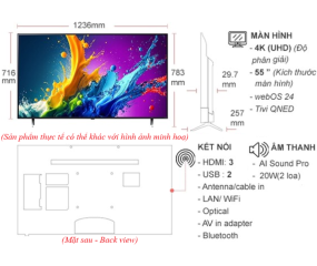 Smart Tivi QNED LG 4K 55 inch 55QNED80TSA 2024